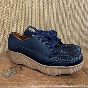 Vintage Famolare "Get There" Platform Oxford Wedges